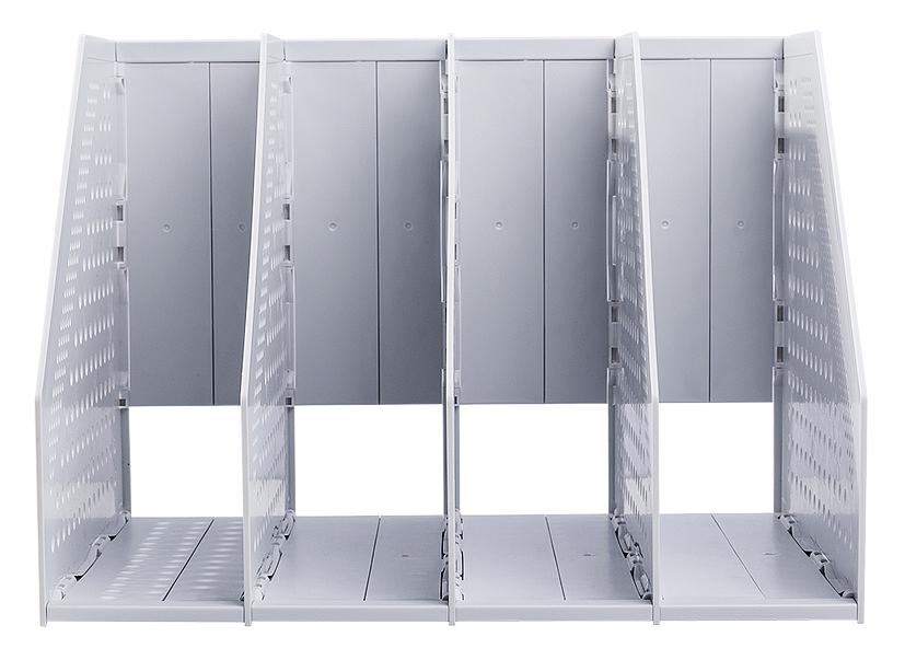 Лоток вертикальный Deli 78996LT-GREY 4отд. складной 332x256x243мм серый пластик фото 2