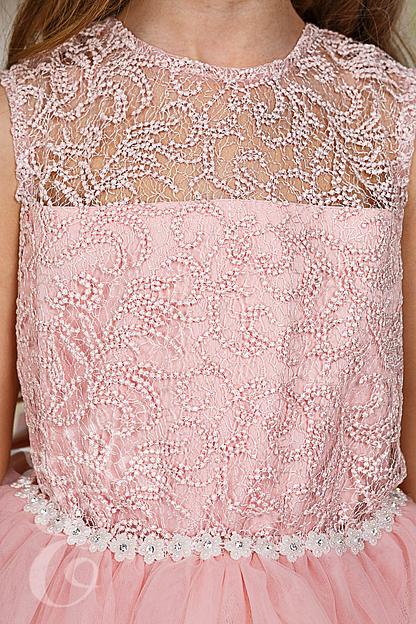 Платье «Её малышество» для девочек нарядное, дымчатая роза, 116 фото 4