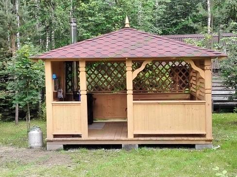 Беседка «Скандинавия» 3×4 метра с казан-мангалом фото 1