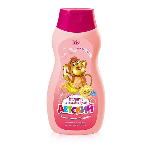 Iris cosmetic детский 3+ шампунь/гель для душа детский ароматный банан 300мл фл фото 1