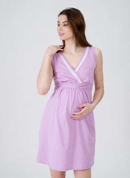 Сорочка для беременных и кормящих, сирень, Опт фото 1