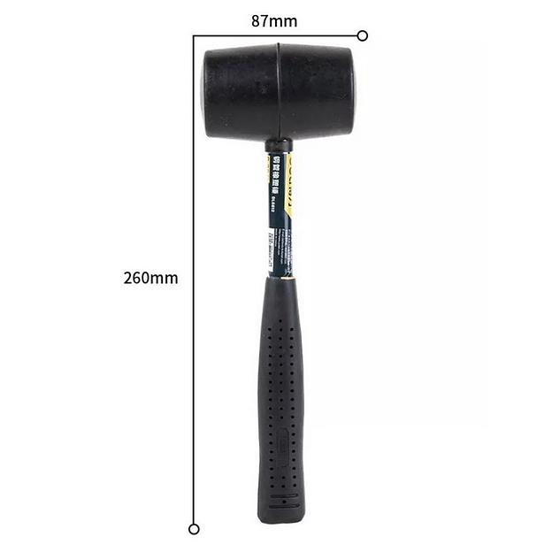 Резиновый молоток со стальной ручкой Deli DL5612 340 грамм, длина 260 мм фото 3