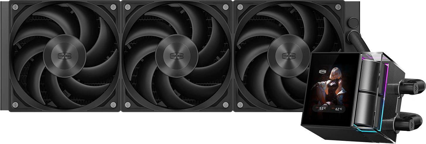 Система водяного охлаждения PcCooler DS360 Display Soc-AM5/AM4/1200/1700/1851 черный 4-pin Al LCD 310W Ret (DS360-BKNWXY-GL) фото 1