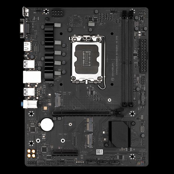 Материнская плата MAXSUN MS-Challenger B760M-N D5, LGA1700, B760, 2*DDR5, 3*SATA3, 2*M.2, 2*USB 3.2, 4*USB 2.0, 1*PCIEx16, 1*PCIEx4, VGA+HDMI, mATX (MS-Challenger B760M-N D5) фото 3