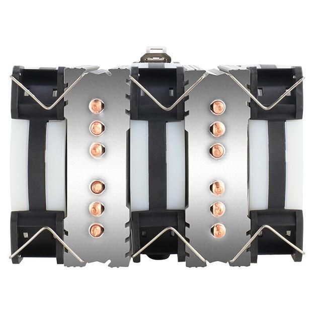 Кулер для процессора Alseye GH906, х3x92мммм, 700~2000rpm, 4-pin, Al+Cu, серебристый/RGB, 38CFM, 21дБ, 6-PIPE, INTEL 1200/115x/2011/2066/1366, AMD AM5/AM4 (AS.01.06.0001) фото 4