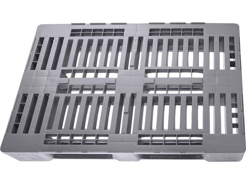 Паллет пластиковый перфорированный 1200х800х160 c бортиком 7 мм на 3 полозьях EURO Н1 фото 1