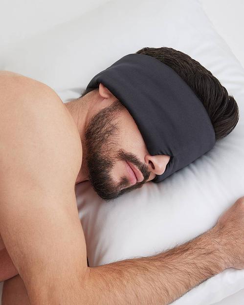 Шёлковая мужская маска для сна Deep Sleep «Black» (Men Collection) ОПТ фото 5