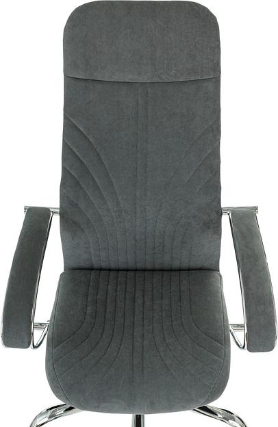 Кресло руководителя Бюрократ CH-610SL темно-серый Alfa 44 крестов. металл хром фото 6