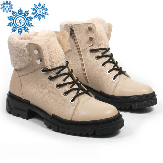 Зимние ботинки TAIS с текстильной отделкой, арт.MT324 бежевый ОПТ фото 3