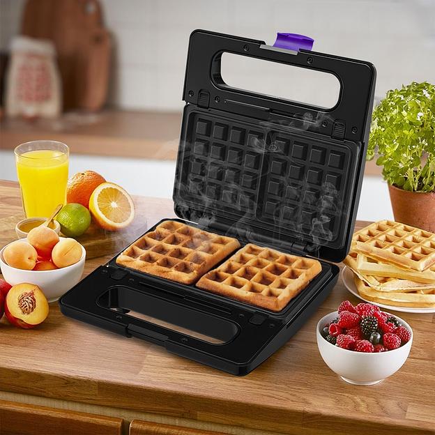 Вафельница Kitfort КТ-3611 800Вт черный/фиолетовый фото 2