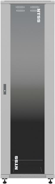 Шкаф серверный NTSS Премиум (NTSS-R42U6080GS) напольный 42U 600x800мм пер.дв.стекл металл 900кг серый IP20 сталь фото 1