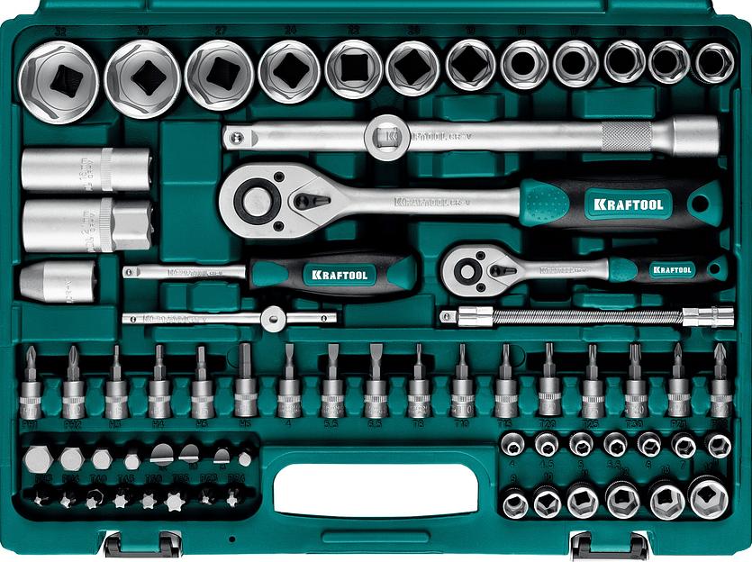 KRAFTOOL X-Drive 82, 82 предм., (1/2″+1/4″), универсальный набор инструмента (27887-H82) фото 4