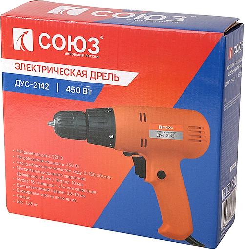 Дрель-шуруповерт Союз ДУС-2142 450Вт патрон:быстрозажимной фото 8