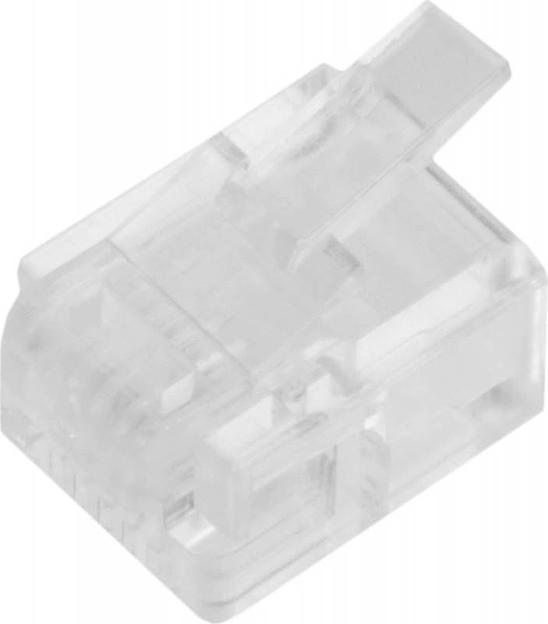 Коннектор Lanmaster (TWT-PL12-6P4C/100) UTP RJ12 прозрачный (упак.:100шт) фото 1