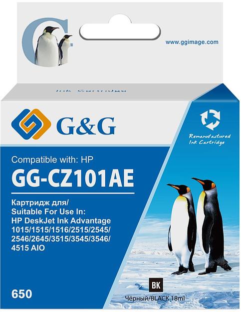 Картридж струйный G&G GG-CZ101AE 650 черный для HP DeskJet 1010/10151515/1516 фото 1
