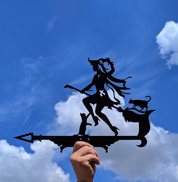 Флюгер «Колдунья с кошками» ОПТ фото 1