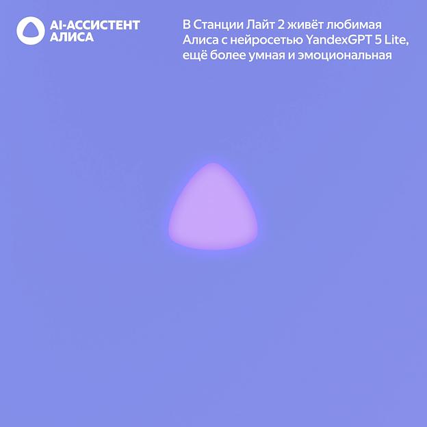 Умная колонка Яндекс Станция Лайт 2 с Алисой, без часов, 6 Вт, модель YNDX-00028 (фиолетовый) фото 10