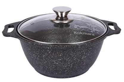 Кастрюля 2 л. литой алюм. d=22,5 см. h=10 см. с антиприг. покрытием с крышкой (кго22а) /1/ фото 1