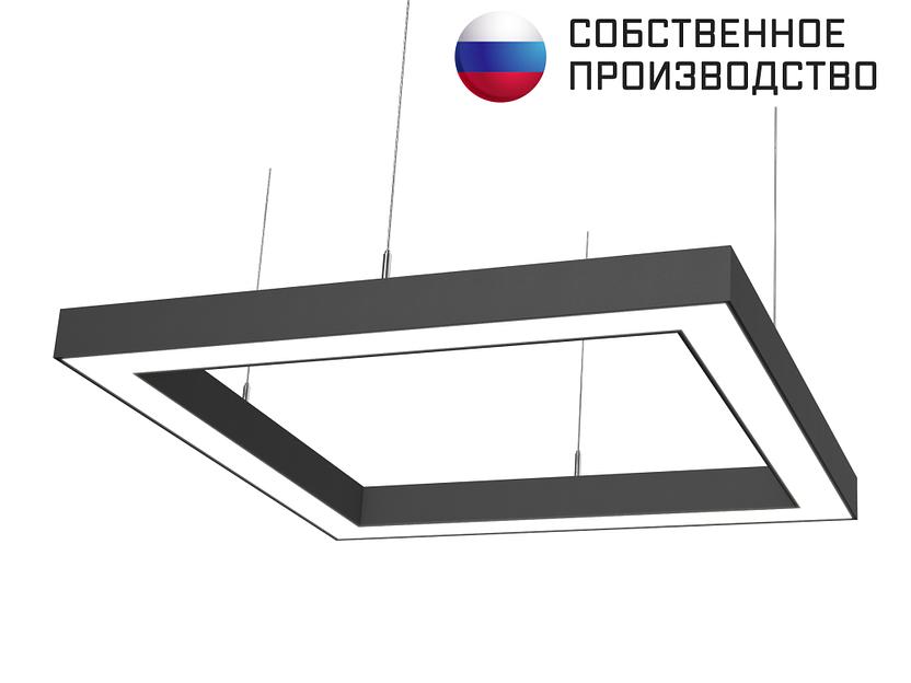 Светильник квадратный подвесной 550х550х50 3000К 4000К 5000K 72W Черный, Белый фото 2