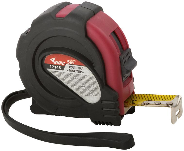 Рулетка прорезиненный корпус ''Мастер'' 5 м x 19 мм фото 1