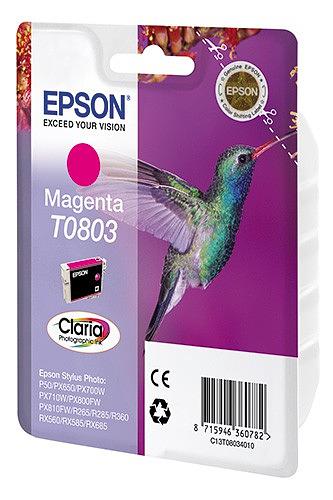 Картридж струйный Epson T0803 C13T08034011 пурпурный (435стр.) (7.4мл) для Epson P50/PX660 фото 1