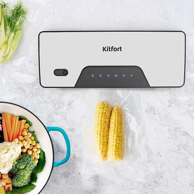 Вакуумный упаковщик Kitfort КТ-1517 130Вт серебристый/черный фото 7