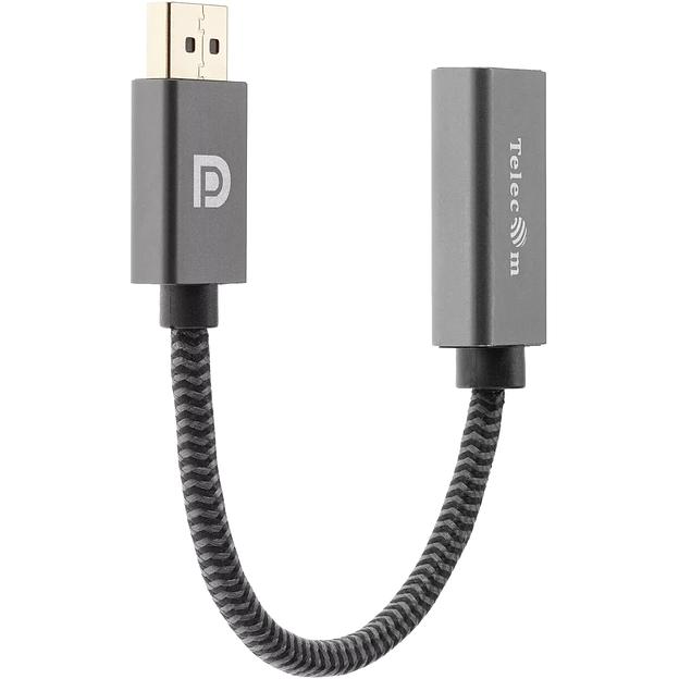 Кабель-переходник DP --> HDMI-F 0.2m, серый металлик, оплетка, 4K@60Hz, Telecom (TA560) VCOM Кабель-переходник Telecom DisplayPort M/HDMI F (TA560) фото 4