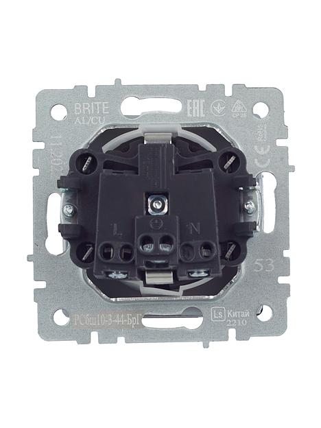 BRITE Розетка одинарная с заземлением с защитными шторками и крышкой 16А IP44 РСбш10-3-44-БрГ графит фото 7