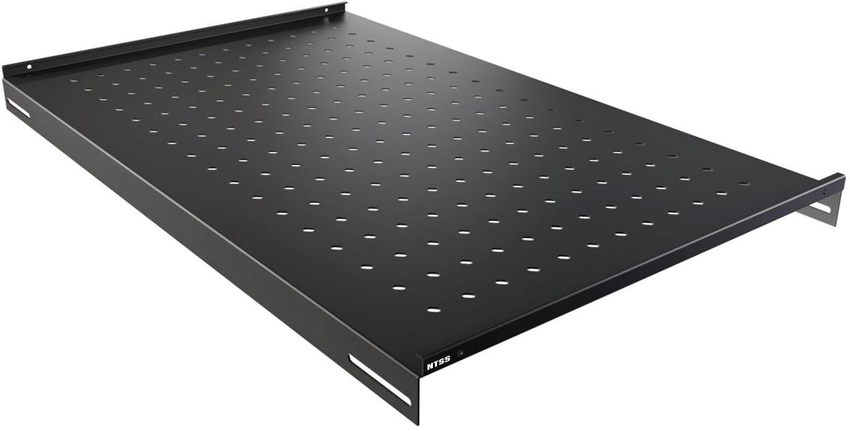 Полка стационарная NTSS NTSS-FS-H-1000-BL 1U нагр.:100кг. 19" 750мм черный (упак.:1шт) фото 2