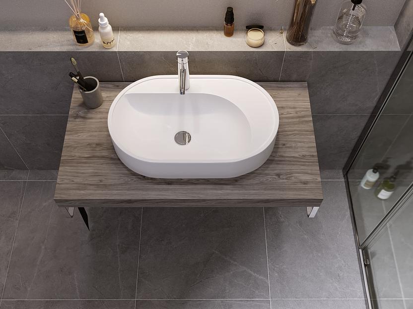 Раковина для ванной накладная Uperwood Luna 60 см, овальная фото 5