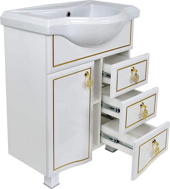 Тумба Жасмин 65 DORATIZ 9911.772, белая золото, под умывальник Классик 65 фото 4