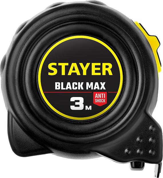 STAYER BlackMax, 3 м х 16 мм, рулетка с двумя фиксаторами, Professional (3410-03) фото 2