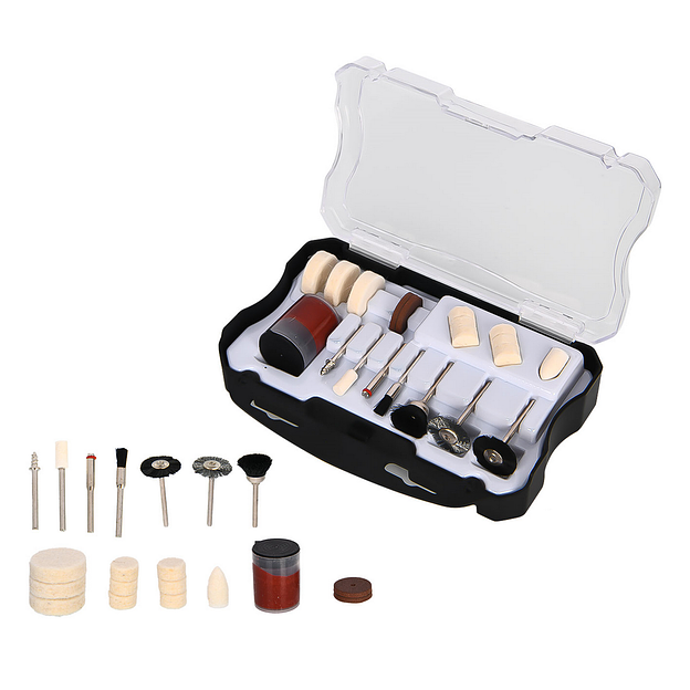 Набор оснастки для гравера (20 шт) Deli DH-ZMT02-EH1 хвостовик 3,2мм, пласт. кейс фото 1