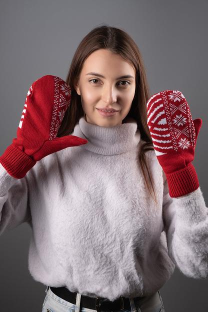 Варежки с пальцем в перёд до 3-х цветов, на заказ фото 3