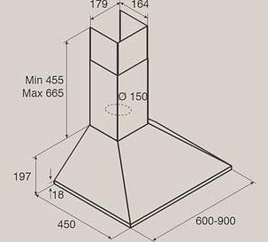 Вытяжка каминная Jet Air Gaia IX/A/90 нержавеющая сталь управление: кнопочное (1 мотор) фото 2