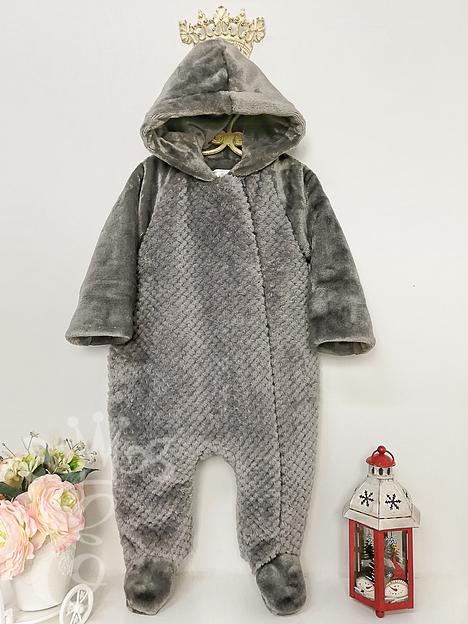 Комбинезон утеплённый для малышей «Её малышество» с капюшоном, серый, 91212Ксер, опт фото 1