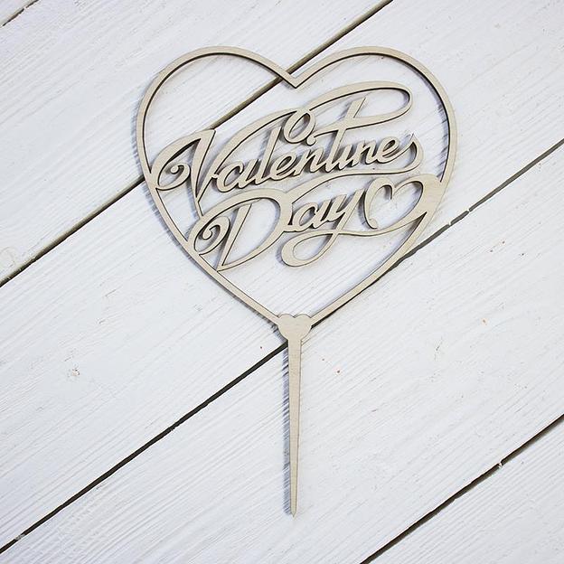 Топпер в торт Valentines Day фанера фото 1