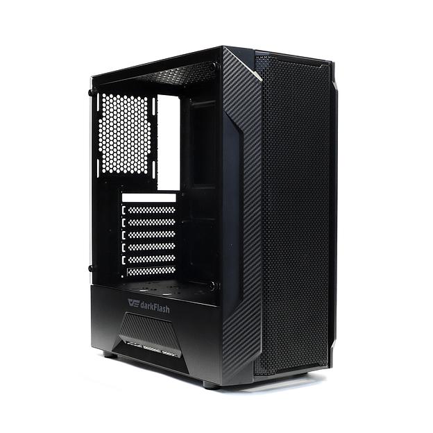 Корпус darkFlash LEO, Без БП, mATX, чёрный, 2xUSB2, 1xUSB3, бок: закалённое стекло (LEO-BK) фото 1