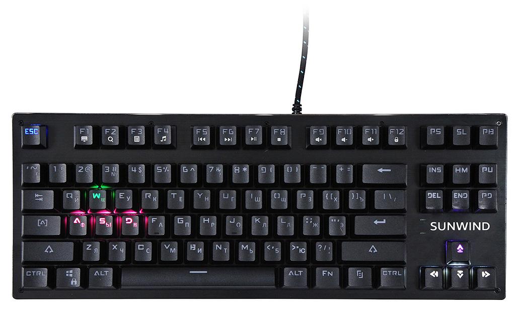 Клавиатура SunWind SW-K900G механическая черный USB Multimedia for gamer LED фото 2
