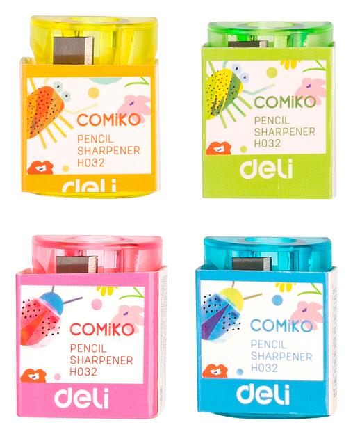 Точилка для карандашей ручная Deli EH032 Comico 1 отверстие пластик ассорти туба фото 7