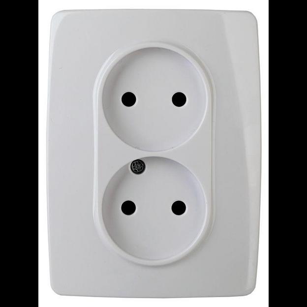 Эра Б0031238 12-2107-01 Розетка 2X2P, 16АХ-250В, Эра12, белый фото 1