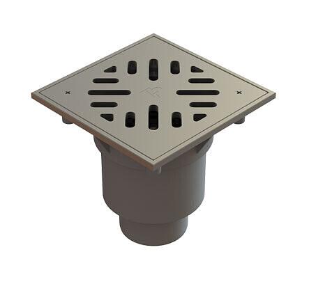 Трап ТП-606S с решеткой и рамкой из нержавеющей стали, с незамерзающим запа фото 1