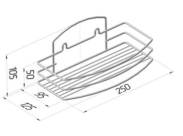 Полка прямая 1-ярусная, закругленный бортик 3 прутка, эконом, Опт фото 1