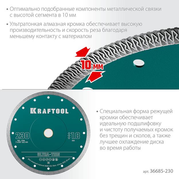 KRAFTOOL ULTRA-THIN 230х1.8 мм ультратонкий алмазный диск (36685-230) фото 4