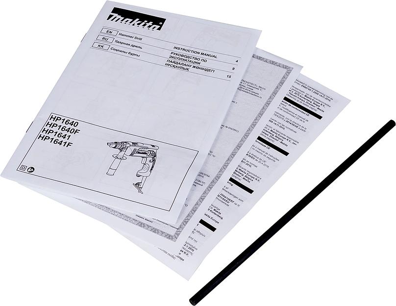 Дрель ударная Makita HP1641K 680Вт патрон:быстрозажимной реверс (кейс в комплекте) фото 10