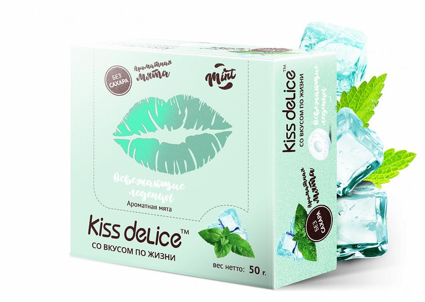 Освежающие леденцы Kiss Delice со вкусом Освежающей Мяты, 50 г фото 1
