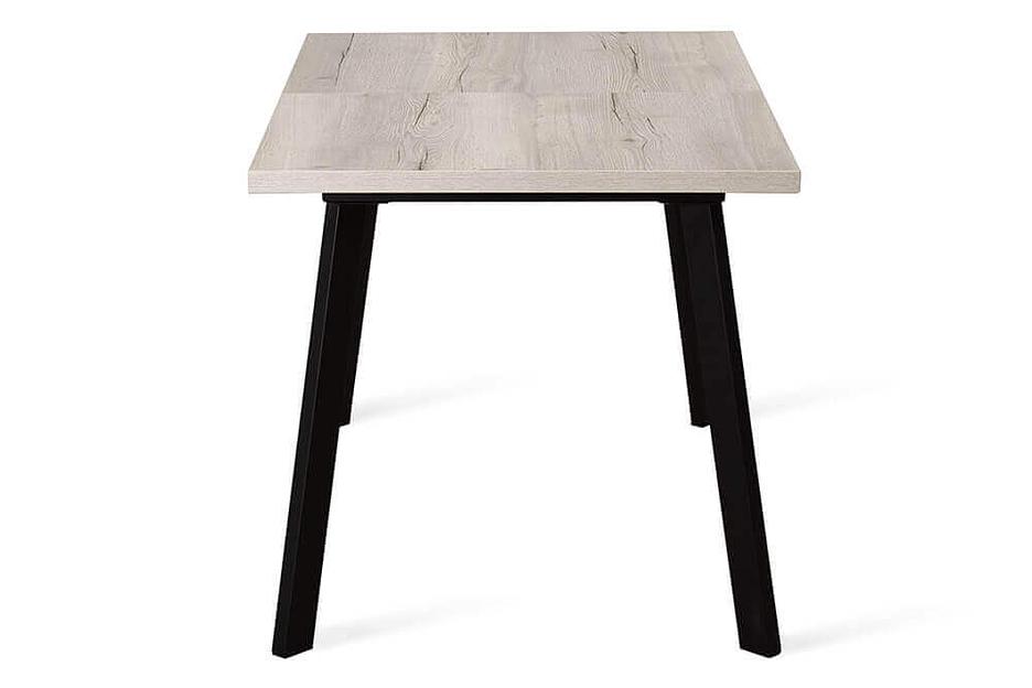 Стол Hagen 120(+40)x80 см чёрный металл, галифакс белый фото 6