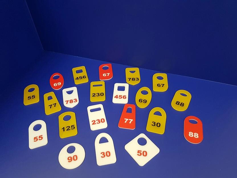 Номерки гардеробные , нанесение- пленка. фото 1