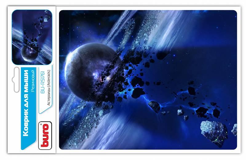 Коврик для мыши Buro BU-R51761 рисунок/астероиды 220x180x2мм фото 1