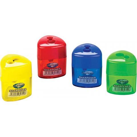 Точилка пластиковая с 2 лезвиями, с контейнером, ассорти, Centrum фото 1